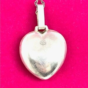 Vintage Webster Sterling Puffy Heart Necklace